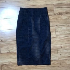 Bebe Navy polka dot pencil skirt Bebe size 0